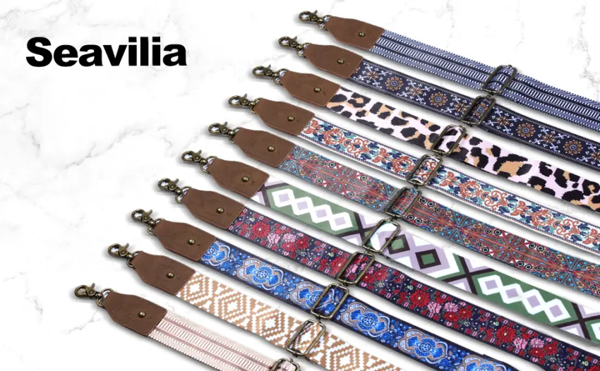 seavilia Purse Strap, Purse Straps Replacement Crossbody,Adjustable Guitar Purse Strap Vintage Multi-Pattern Bag Straps (Vintage Brown Flower) - product information 10