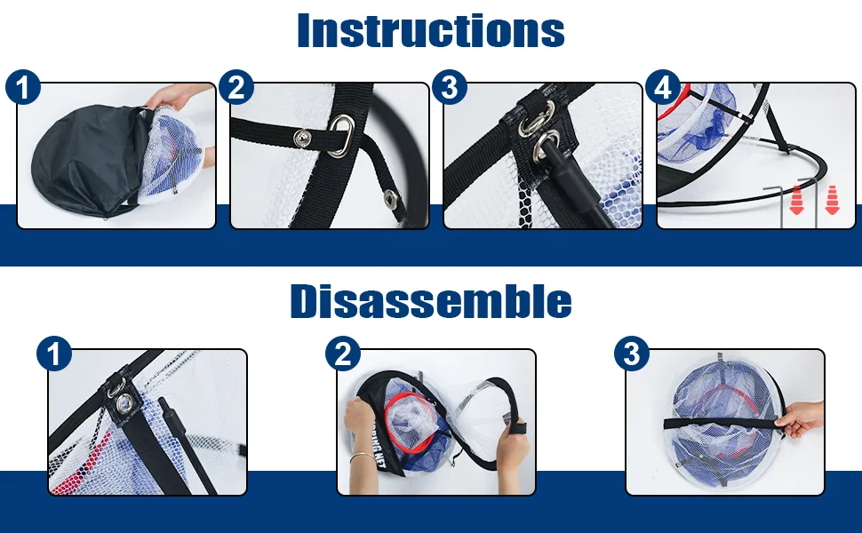 Golf Practice Chipping Net with Golf Hitting Mat, Pop Up Golf Nets Portable Chipping Net Golf Target Wooden Tees Rubber Tee Holder Golf Balls Fixed Parts for Swing Training Golf Net Black - golf chipping net