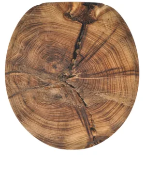 Sanilo ROUND, Silent Slow Close, Molded Wood, Adjustable Toilet Seat, Old Tree - product information 2