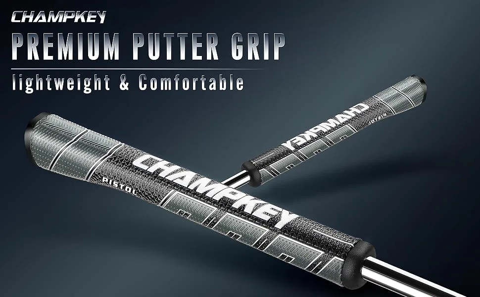 Champkey CT2 Pistol Golf Putter Grip | Lightweight and Comfortable Golf Grips | Advanced Texture Control and High Feedback Golf Putter Grips Standard Grey - product information 1