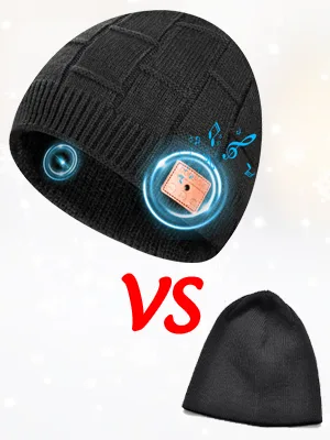 Bluetooth Beanie Hat Wireless Beanie for Men, Unique Tech Gift for Men Him Boyfriends Teens Boys Girls Black - bluetooth beanie hat