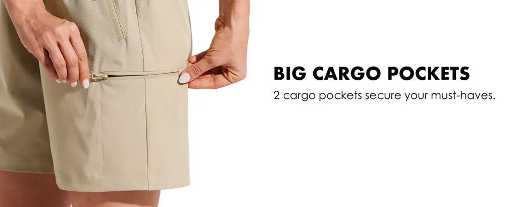 Willit Women's Shorts Hiking Cargo Shorts Quick Dry Golf Active Athletic Shorts 7" Lightweight Summer Shorts with Pockets 7 inch Large Black - product information 19