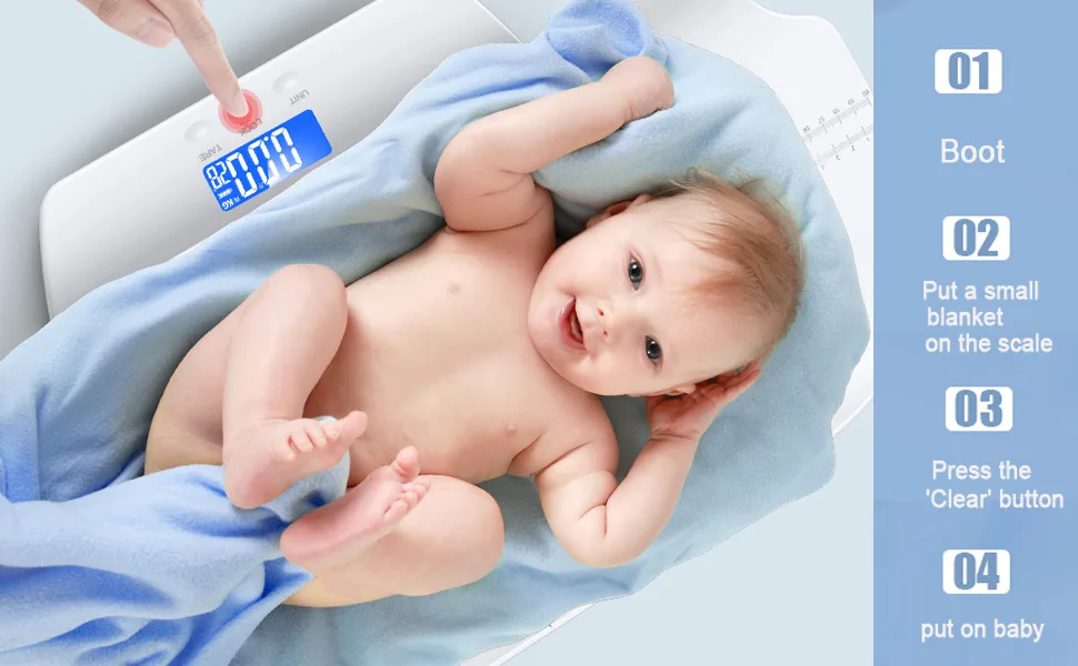 Raincol Baby Scale, Pet Scale, Multi-Function Toddler Scale, Digital Baby Scale, Blue Backlight, Weight and Height Track. - Baby Scale
