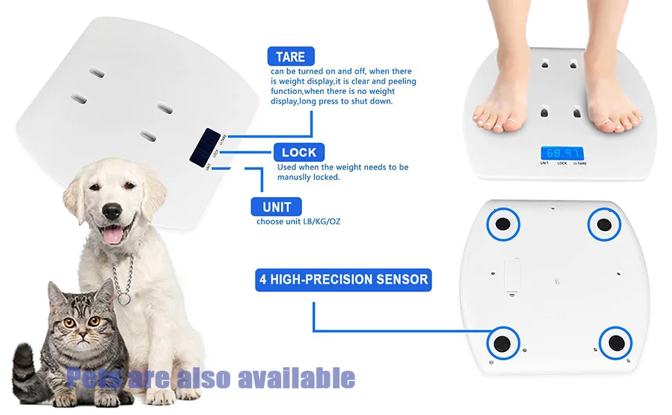 Raincol Baby Scale, Pet Scale, Multi-Function Toddler Scale, Digital Baby Scale, Blue Backlight, Weight and Height Track. - Baby Scale