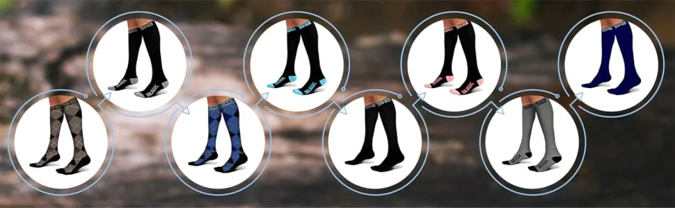 SB SOX Compression Socks (20-30mmHg) for Men & Women  Best Compression Socks for All Day Wear, Better Blood Flow, Swelling! (Large, Black/Gray) Large Black/Gray - compression socks for women compression socks compression socks men compression stockings for women