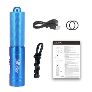 ARCHON V10S Scuba Diving Flashlight 1200 Lumens Waterproof Dive Light with Power Indicator Narrow Beam and USB Charger Black Torch for Underwater Lighting - V10S-4