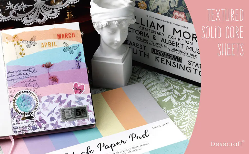 12x12 Double Sided Solid Colored Paper Pad Scrapbook Cardstock Decorative Paper - 36 Sheets 220gsm Pastel Construction Paper for Card Making Journaling Planner Origami Decorative Spring - product information 1