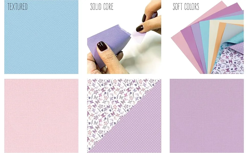 12x12 Double Sided Solid Colored Paper Pad Scrapbook Cardstock Decorative Paper - 36 Sheets 220gsm Pastel Construction Paper for Card Making Journaling Planner Origami Decorative Spring - product information 2