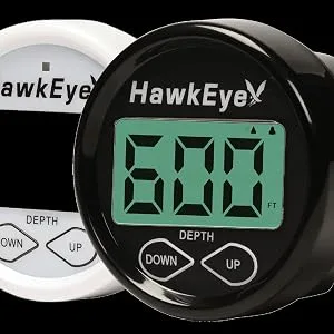Hawkeye DT1H Handheld Depth Finder with Temperature Depth Sounder - DT2B White/Black FP & Bezel