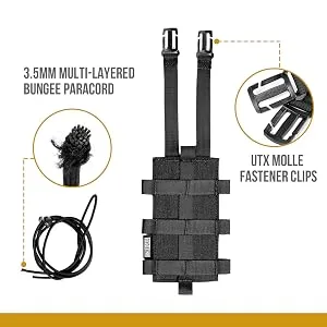OneTigris ROC Minimalist Adjustable Bottle Holster MOLLE Panel Gear Holder Universal Fit 600ml to 1000ml Water Bottle Black - functional durable heavy duty molle water bottle holder carrier