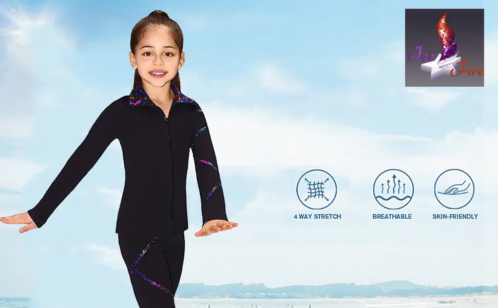 Ice Fire Figure Skating Criss Cross Pants - Stardust Sparkle Adult XSmall (12-14) - SPN-SELHP