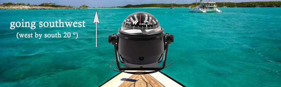 DETUCK Boat Compass Dashboard Marine Compass for Boat Compass Dash Mount Night Lighting - comapss