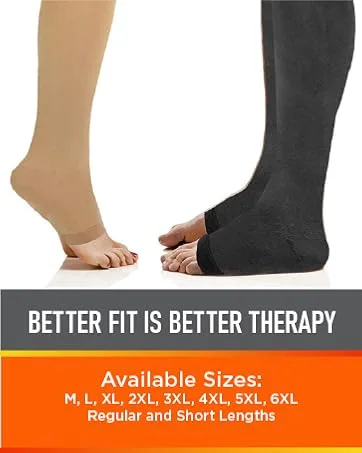 Lemon Hero Short Zipper Compression Socks for Women and Men Open Toe 15-20 mmhg Medical Zippered Compression Socks 2X-Large (1 Pair) Biege-short - Medical Compression Socks
