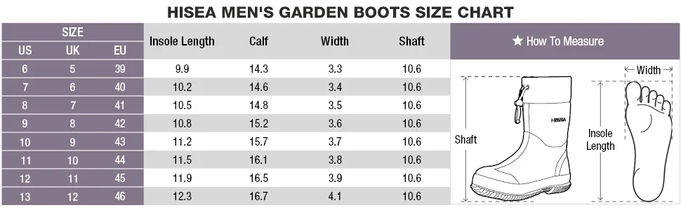 HISEA Men's Ankle Rain Boots Waterproof Garden Boots Rubber Boots Outdoor Work Boots 10 Camo - mens rain boots waterproof