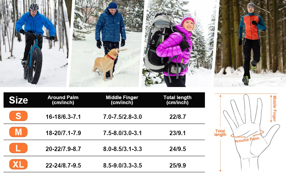 Anqier Winter Gloves Warm Touchscreen Gloves Running Driving Cycling Gloves Men Women Black-a Large - winter gloves touchscreen gloves mens gloves running gloves