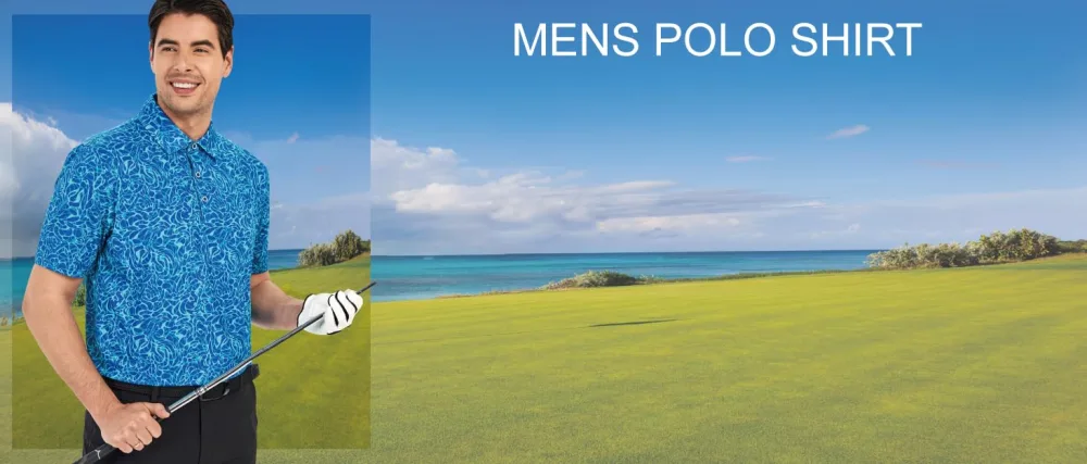 Damipow Premium Golf Shirts for Men Dry Fit Performance Polo Short Sleeve Collared Shirt Solid Blue Polo X-Large - polo
