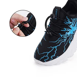 BRONAX Little/Big Boys Lightweight Graffiti Personality Shoes 13 Little Kid Black/Red - ADJUSTABLE LACING