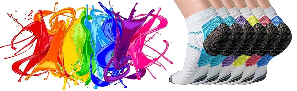 CHARMKING Compression Socks for Women & Men Circulation 15-20 mmHg is Best for Athletic Running Cycling Small-Medium 01 Rose/White - compression socks
