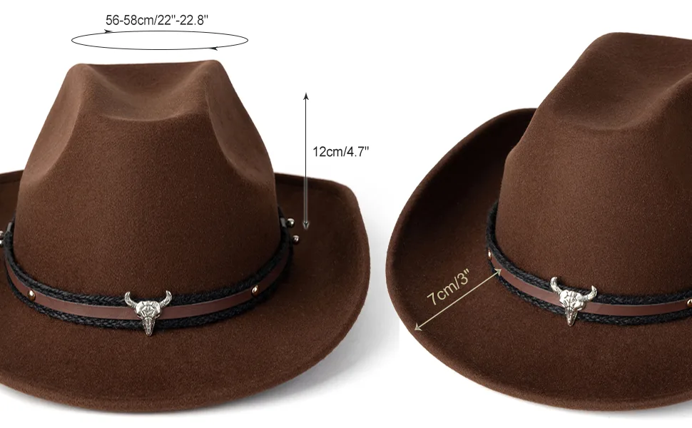 HUDANHUWEI Men Women Wide Brim Cowboy Hat Pinch Front Cowgirl Hat Z-black - VIM009