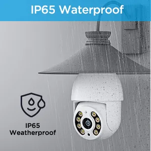 DocSmart Light Bulb Security Cameras, 2K Outdoor Wireless 360Pan/Tilt IP Light Socket Cameras for Home Security with IP65 Color Night Vision Auto Tracking Siren Alarm Two Way Audio 2.4GHz - IP65 Waterproof