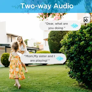 DocSmart Light Bulb Security Cameras, 2K Outdoor Wireless 360Pan/Tilt IP Light Socket Cameras for Home Security with IP65 Color Night Vision Auto Tracking Siren Alarm Two Way Audio 2.4GHz - Two-way Audio