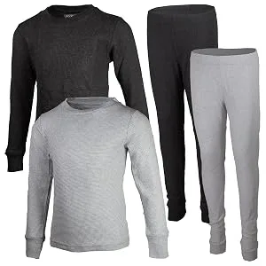 BROOKLYN VERTICAL Boys 4-Piece Thermals Set | Long Sleeve Shirt, Pants Ages 1-16 Combo D 5-6 - combo b