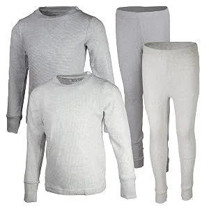 BROOKLYN VERTICAL Boys 4-Piece Thermals Set | Long Sleeve Shirt, Pants Ages 1-16 Combo D 5-6 - combo d