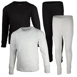 BROOKLYN VERTICAL Boys 4-Piece Thermals Set | Long Sleeve Shirt, Pants Ages 1-16 Combo D 5-6 - combo e