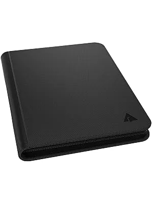Rayvol Premium 1000+ Pockets Card Binder, 16-Pocket Ringless Trading Card Album Folder - Side Loading UltraSonic-161024 Tech Zip Binder for TCG -Black - card binder