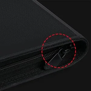 Rayvol Premium 1000+ Pockets Card Binder, 16-Pocket Ringless Trading Card Album Folder - Side Loading UltraSonic-161024 Tech Zip Binder for TCG -Black - Rayvol card binder zipper