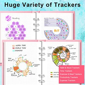 16Pcs Journal Stencils Set - Time Saving Bullet Journaling Supplies/Accessories Kit -Ultimate Productivity Planner Stencil for Bullet Journal Stencils A5 Dotted Journals - Journal Stencils Set - Time Saving Journaling Supplies/Accessories Kit