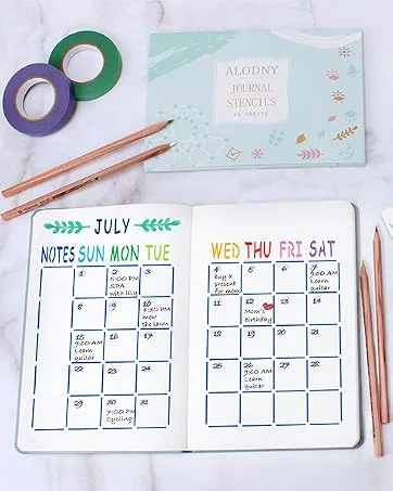 16Pcs Journal Stencils Set - Time Saving Bullet Journaling Supplies/Accessories Kit -Ultimate Productivity Planner Stencil for Bullet Journal Stencils A5 Dotted Journals - Journal Stencils Set - Time Saving Journaling Supplies/Accessories Kit