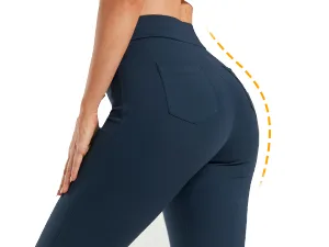 G4Free Women's Bootcut Golf Capris with Pockets Bootleg Crop Yoga Casual Pants Drawstring Black Small - bootcut capris women