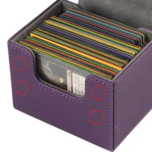 AEGIS GUARDIAN Commander Deck Box Magic Deck Box for MTG TCG Holds 100+ Sleeved Cards Leather Card Deck Box for Collectible Cards Deck, Purple 6 - product information 3