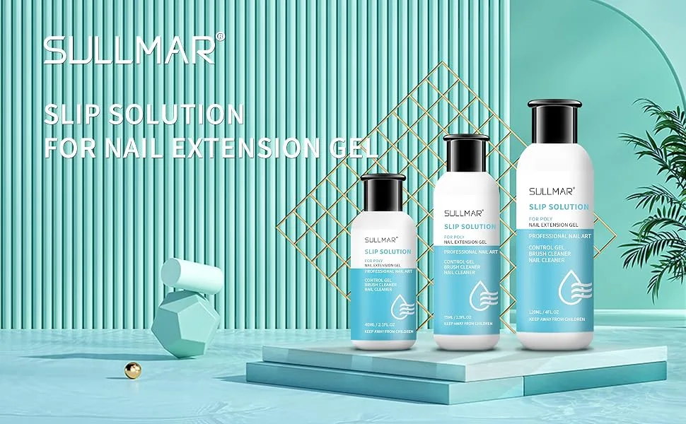 SULLMAR Slip Solution Liquid Poly Nail Gel Slip Solution for Poly Nail Gel Nails Slip Solution for Poly Nail Gel Nails Nail Slip Solution (40ml/1.35FL.OZ) Slip Solution 40ml/1.35FL.OZ - slip solution for poly gel nails