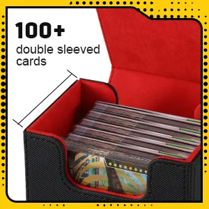 Yookeer 4 Pieces Leather Deck Card Boxes Cards Deck Game Box for Collectible Playing Card Box Compatible with MTG Commander Decks (Pink, Orange, Sand, Gray, Horizontal) Gray,Orange,Pink Horizontal - product information 3