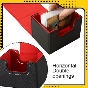 Yookeer 4 Pieces Leather Deck Card Boxes Cards Deck Game Box for Collectible Playing Card Box Compatible with MTG Commander Decks (Pink, Orange, Sand, Gray, Horizontal) Gray,Orange,Pink Horizontal - product information 5