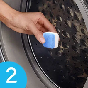 HIWILL Washing Machine Cleaner Effervescent Tablets, 32 Solid Deep Cleaning Tablet, Triple Decontamination Natural Biological Formula, for All Machines Including HE, No More Stinky Grimy Washer - Add 1 cleaning sheet