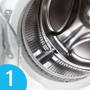 HIWILL Washing Machine Cleaner Effervescent Tablets, 32 Solid Deep Cleaning Tablet, Triple Decontamination Natural Biological Formula, for All Machines Including HE, No More Stinky Grimy Washer - open washing machine