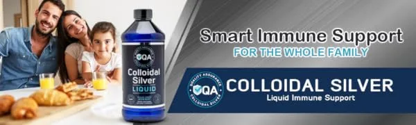 QA Colloidal Silver Liquid for Immune Support - 25 PPM Pure Colloidal Silver Supplement - 94.5 Servings - 16oz - Clear Nano Silver Solution - QA Colloidal Silver 23 ppm bioactive daily dietary immune support supplement topical and oral use