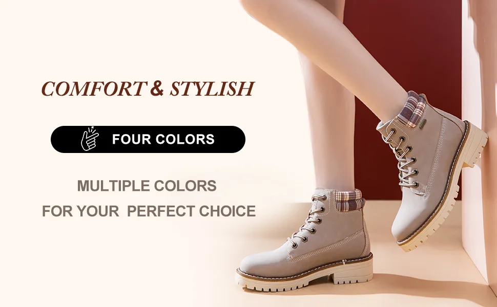 COOL COSER C Womens Comfortable Boots Non-Slip Water-Resistant Hiking Boots Casual Low Heel Lace Up Ankle Boots&Booties 11 Camel - Classical Designed Womens Boots