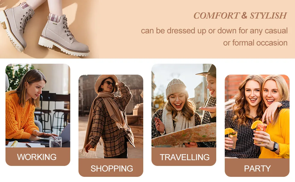COOL COSER C Womens Comfortable Boots Non-Slip Water-Resistant Hiking Boots Casual Low Heel Lace Up Ankle Boots&Booties 11 Camel - WIDE USAGE