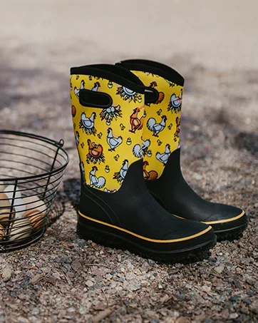 HISEA Rain Boots for Women Mid Calf Rubber Boots Waterproof Neoprene Insulated Barn Boots for Mud Working Gardening 8 Black - hisea rain boots insualted
