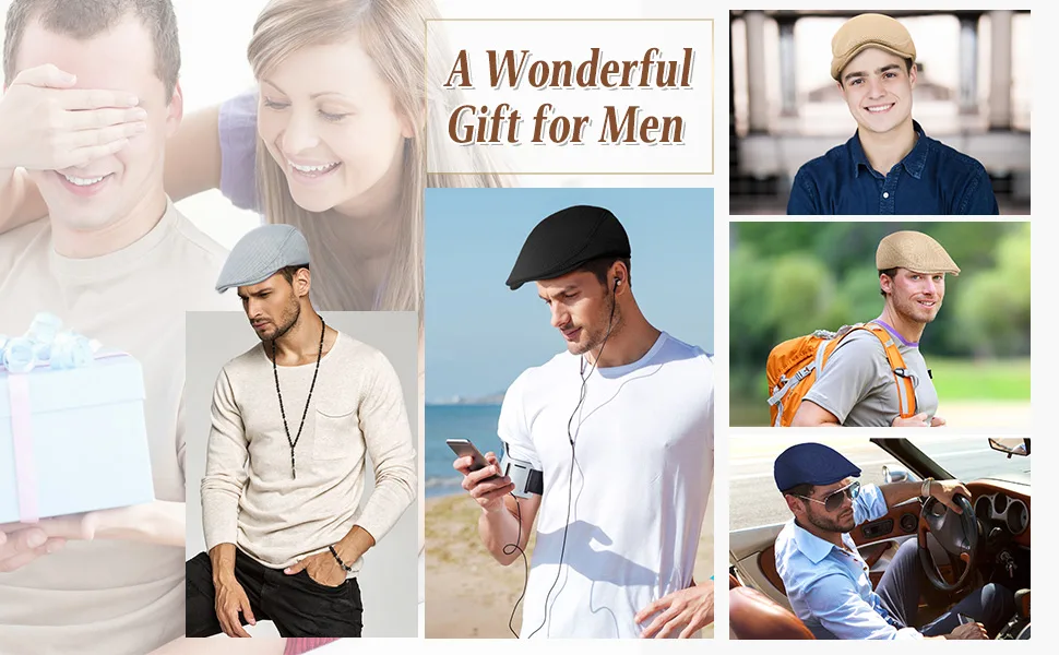 Mens Mesh Flat Cap Breathable Summer Newsboy Hat Cabbie Flat Cap Elegant Colors 4 - product information 5