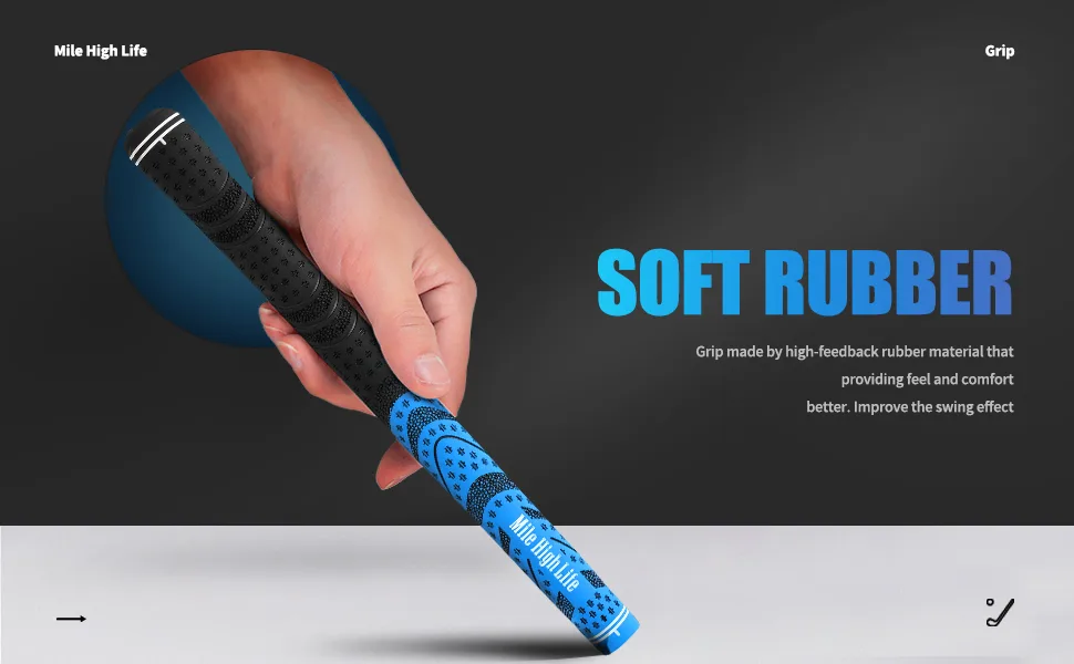 Mile High Life | Avid Golf Club Grips | 3, 13 Pc Set Bundle Golf Grips | Multi-Compound Rubber Golf Grip | Standard Midsize Jumbo Jumbo 13 Pieces Blue - SOFT