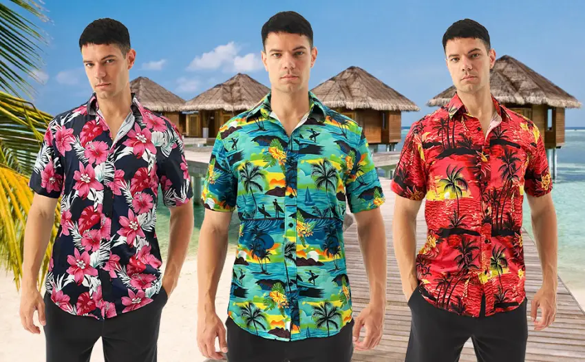 EVNMENST Hawaiian Shirt for Men Short Sleeve Beach Printed Summer Button Down Aloha Shirt Floral Blue XX-Large - ENVMENST Men