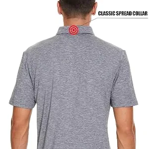 MAGCOMSEN Men's Short-Sleeve Polo,Golf Shirts for Men 3-Button Moisture Wicking,Athletic Casual Collared T-Shirt Sliver Medium - product information 20