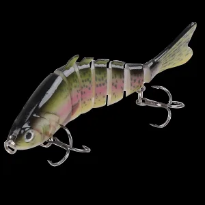 Fishing Lures for Bass Trout, 5pcs Segmented Multi Jointed Swimbaits Slow Sinking Swimming Lures Bionic Hard Bait for Freshwater Saltwater Type A - 3.94",0.5oz - multi jointed swimbaits