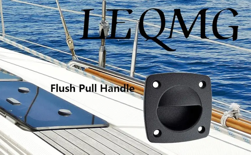 LEQMG Black Nylon Flush Pull Recessed Sliding Door Handle Square Hatch Pull Handle,Yacht, Motorboat and Boat Cabin Accessories(2 Pcs) - LEQMG Flush Pull Handle a+2