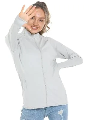 MAGCOMSEN Women's Athletic Jacket Lightweight Long Sleeve UPF 50+ Shirts Full Zip Sun Protection Hiking Shirt Zipper Pockets Medium Navy - product information 20